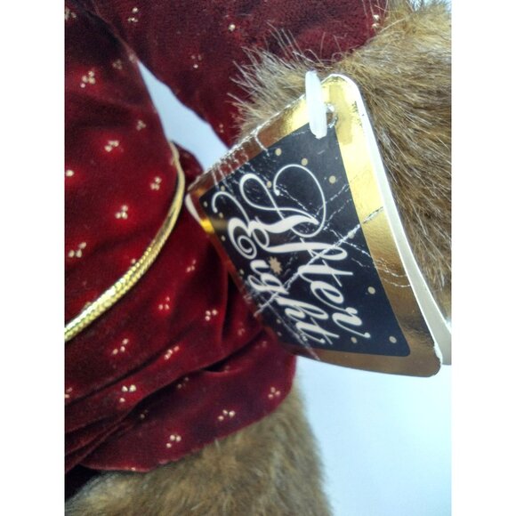 Applause Teddy Bear Red Evening Robe Slippers Vintage 1986 23 Inches Soft Plush - Picture 12 of 16